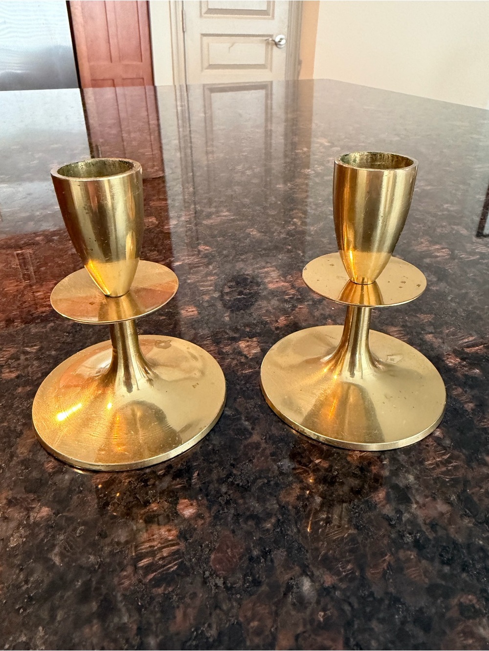 Vintage brass candle holders